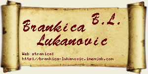 Brankica Lukanović vizit kartica